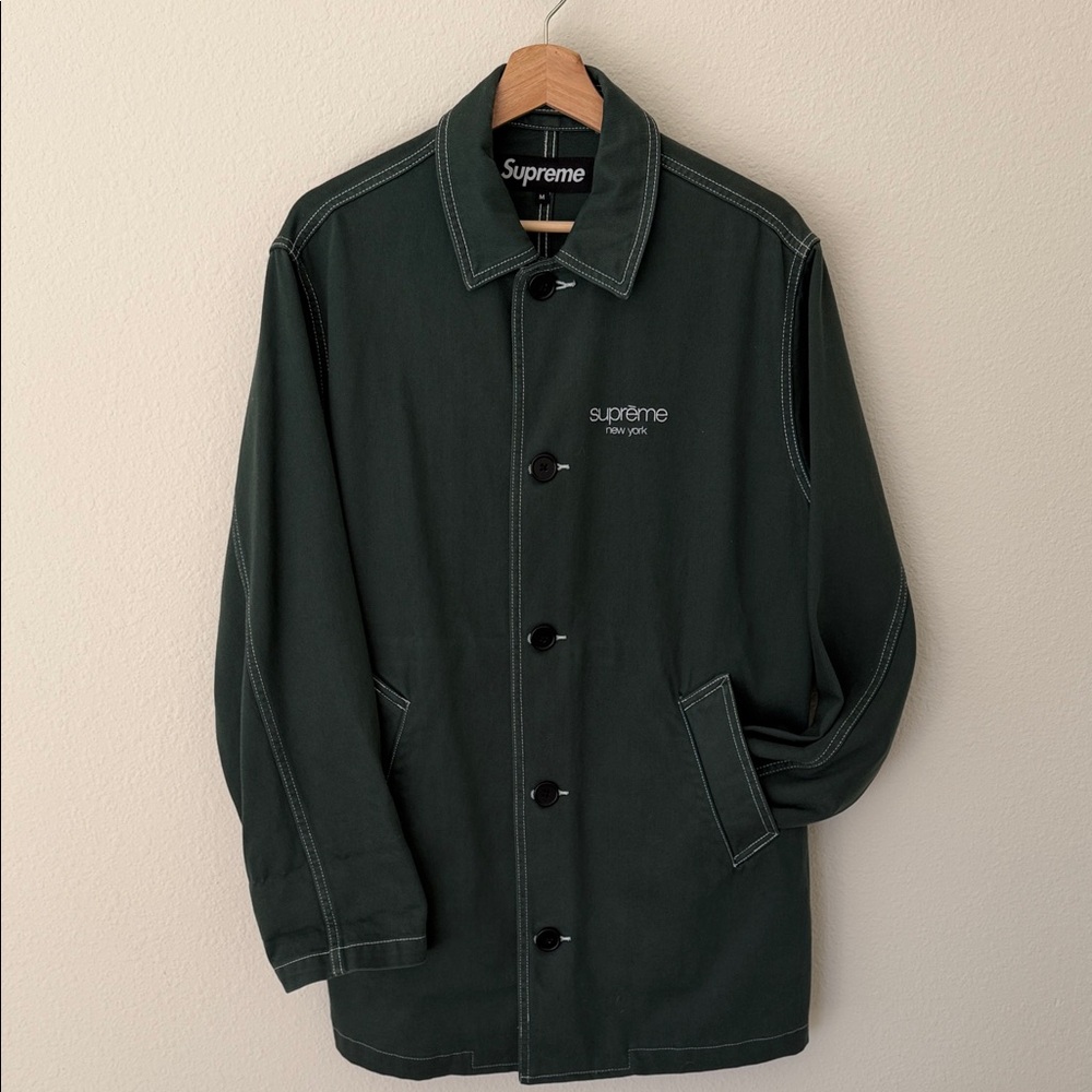 Vintage Supreme Men's Dark Green Shirt work Jacket